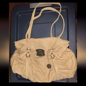 Wrap Leather Sand Lock Closure Shoulder Bag